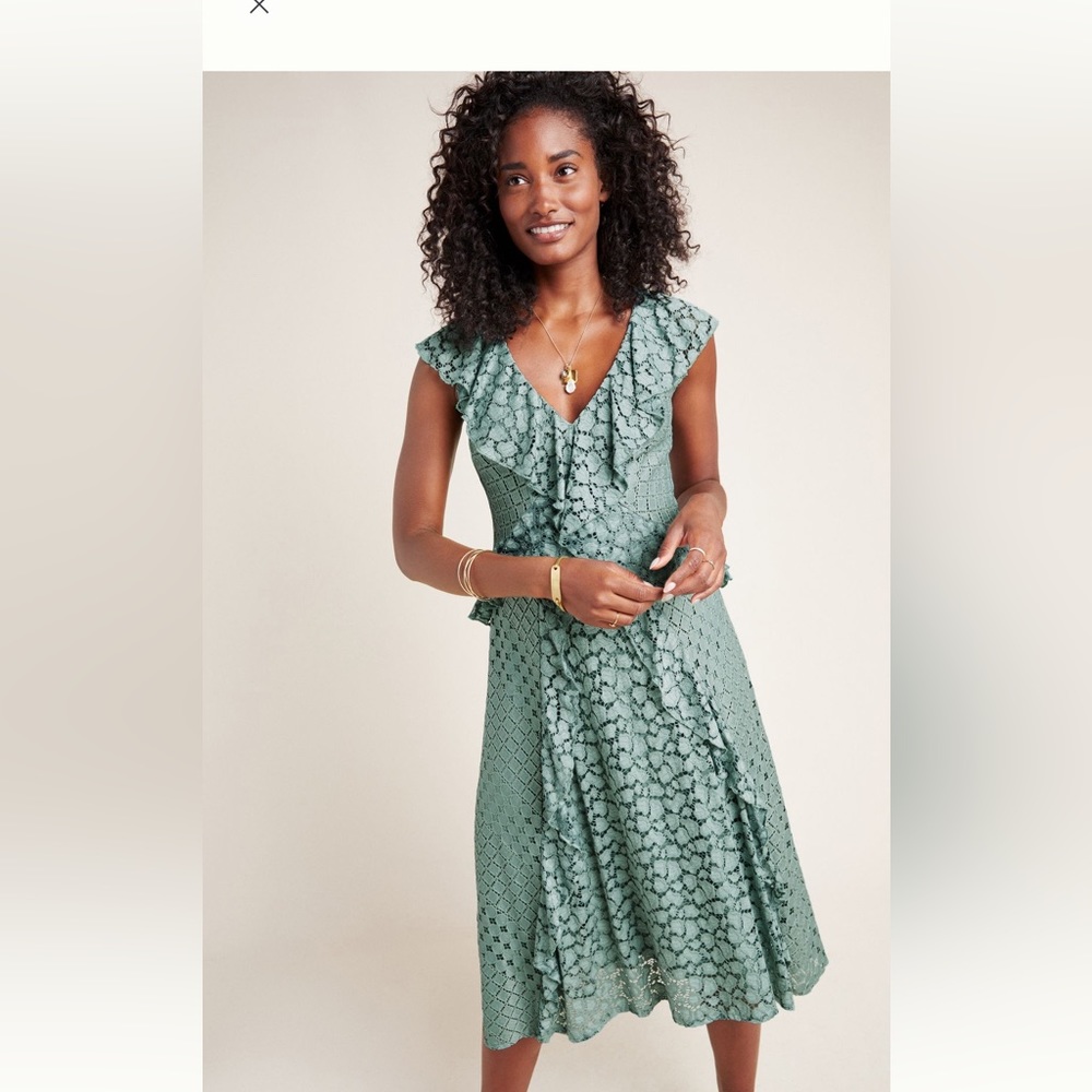 Crochet mint frilled dress